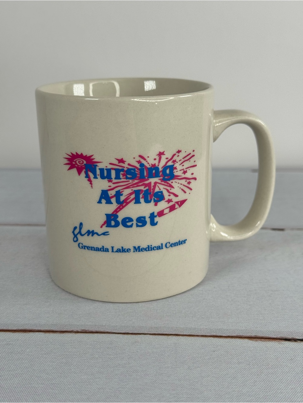 Vintage "Nursing At Its Best" Grenada Lake Medical Center Advertising Mug